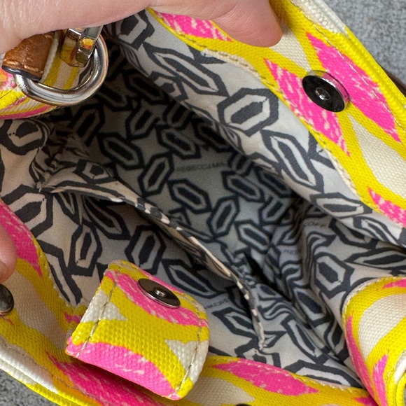 Rebecca Minkoff 'Mini MAB Tote' Crossbody Bag, Yellow / Pink Print y2k - Picture 7 of 7